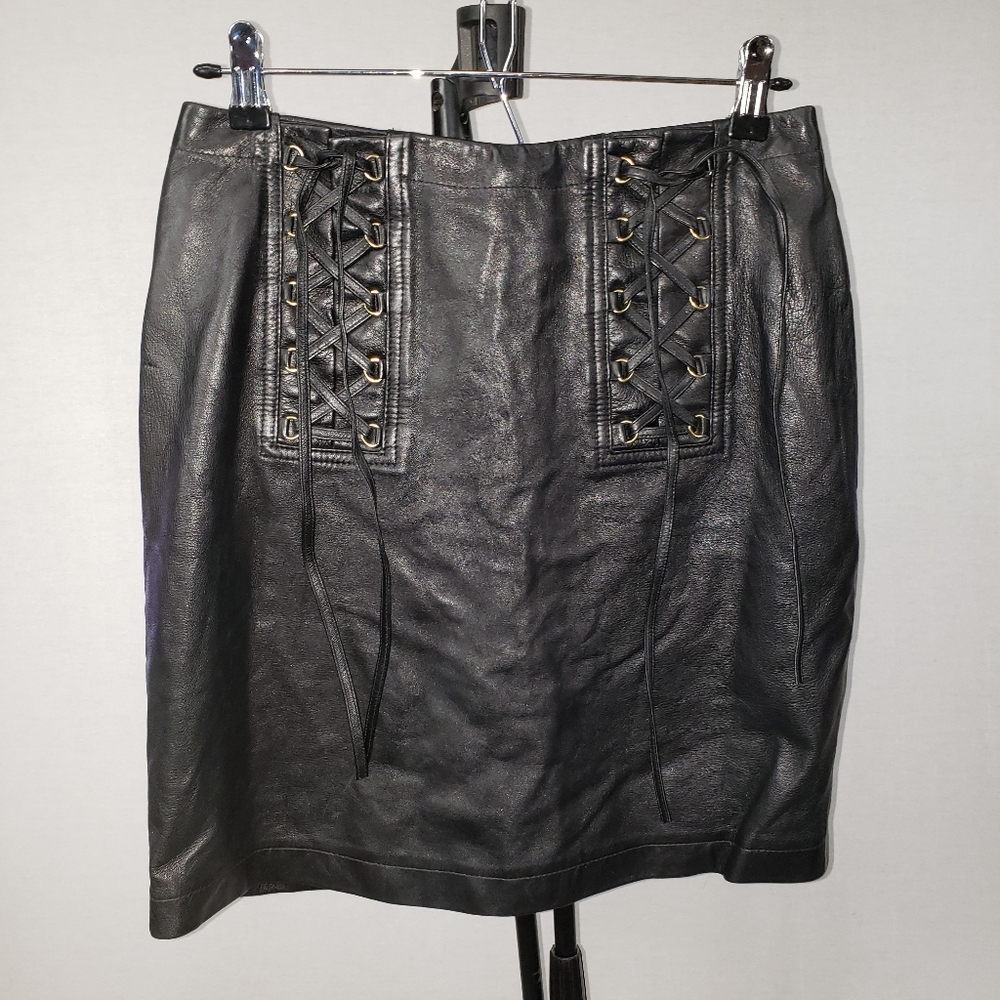 Leathercraft Process Vintage Leather Skirt